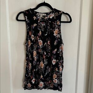 Gypsies & Moondust Black Floral Tank Top